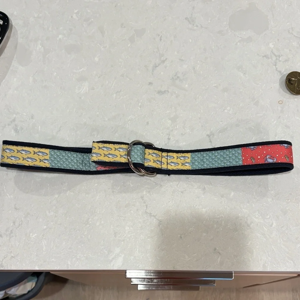 Vineyard Vines Multicolor Fish Pattern Belt